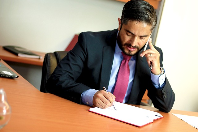 young lawyer sitting at his desk