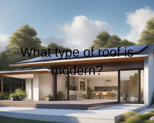 A sleek, flat roof with clean lines and minimal overhangs, often incorporating sustainable materials like metal or solar panels