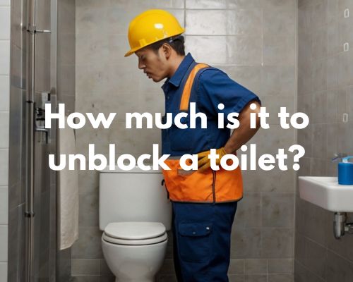 a plumber checking on toilet work