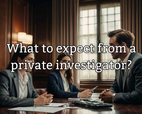 a private investigator talking to clients
