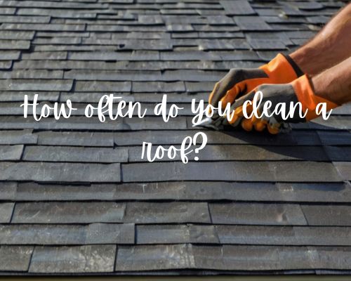 a roof under cleaning maintenance