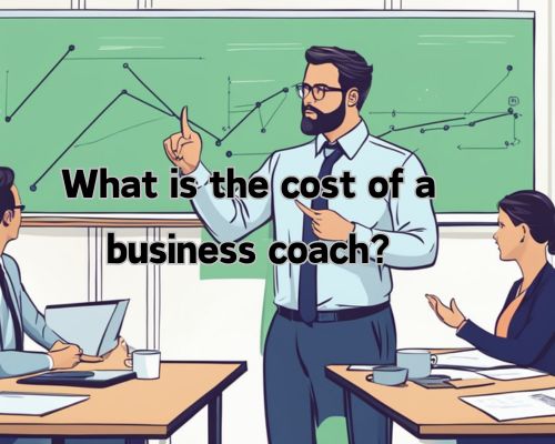 A business coach standing in front of a whiteboard filled with diagrams and charts, gesturing confidently while speaking to a group of attentive professionals