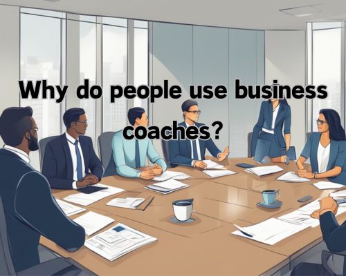 A group of professionals in a boardroom, engaged in a lively discussion with a business coach at the head of the table