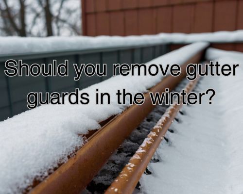 an unremoved gutter covered with snow
