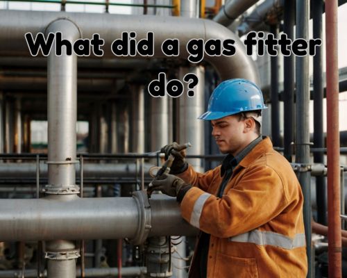 a gas fitter working on gas pipes