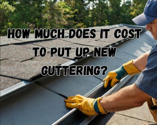 a new guttering being put up by a contractor