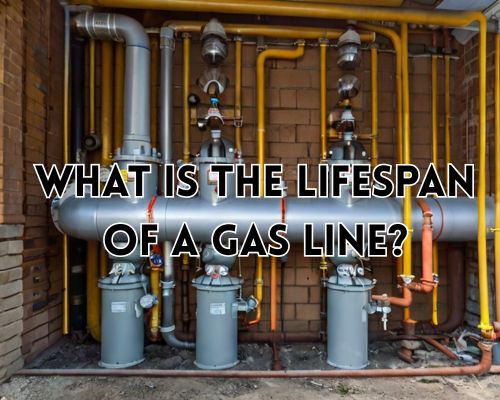 The gas line running through a residential property