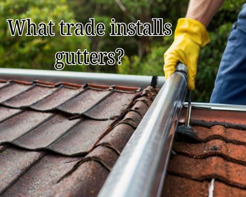 gutter installation job undergoing