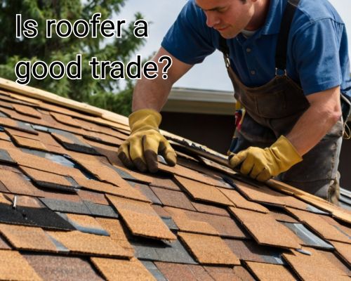 Roofer inspects every corner of the roof.